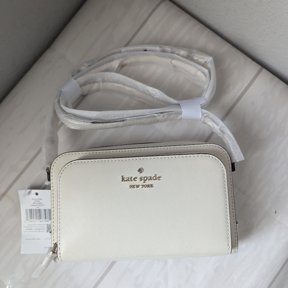 NWT Kate Spade KG036 Staci Dual Zip Around Crossbody Meringue - Picture 3 of 3